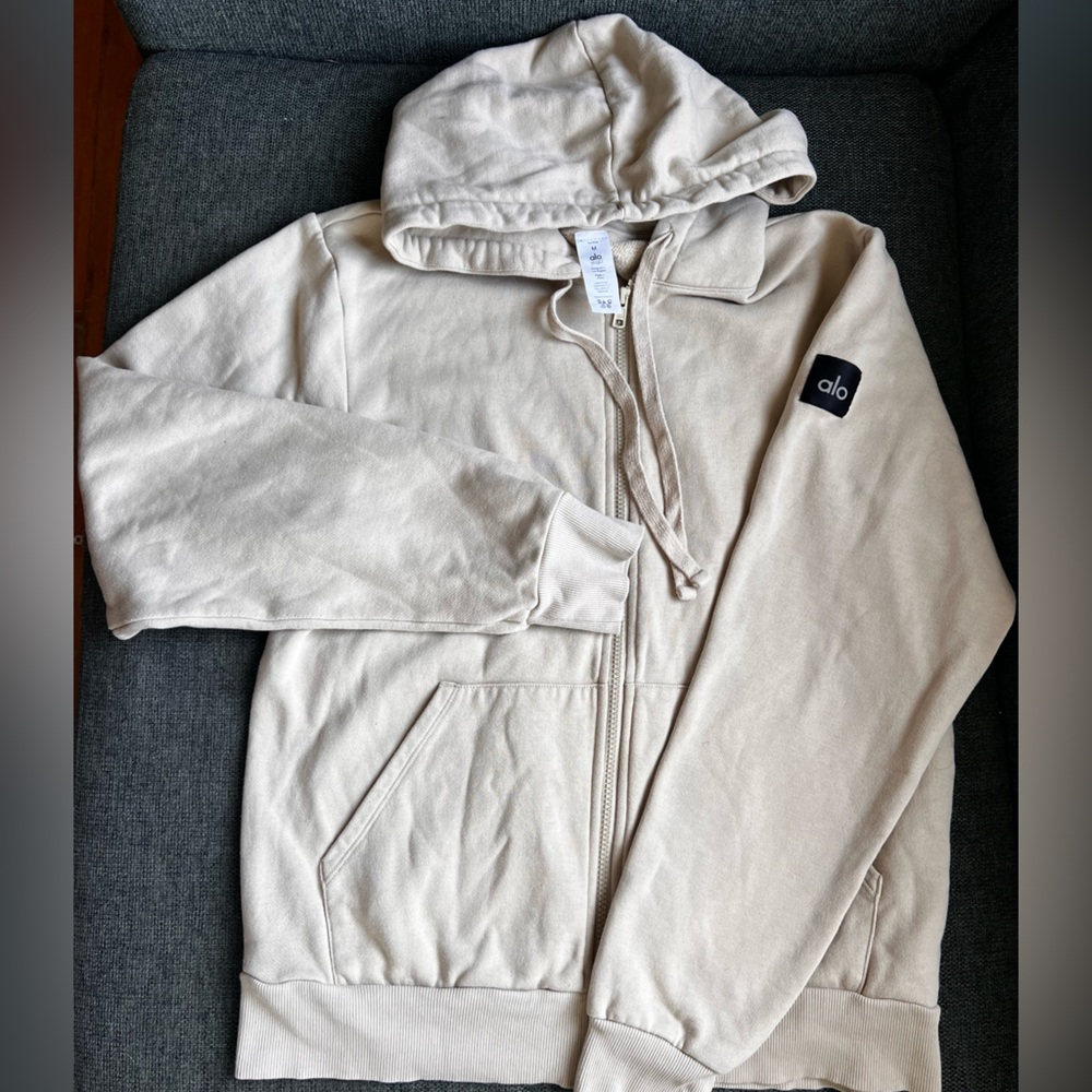 Alo Yoga Everyday Full zipper  Hoddie Tan SzM